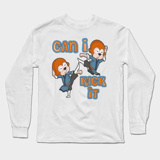 Can I Kick It - Funny Monkey Meme Long Sleeve T-Shirt by Pharaoh Shop